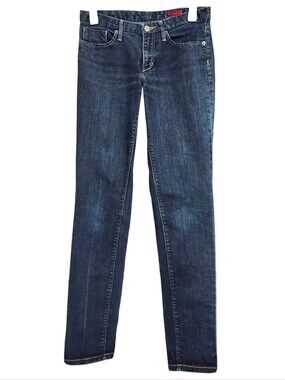 Banana Republic Straight Leg Mid Rise Cotton Dark Wash Denim Jeans Size 6